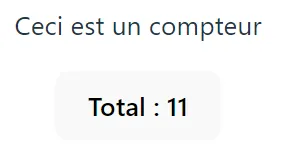 Représentation du code JavaScript du composant Counter